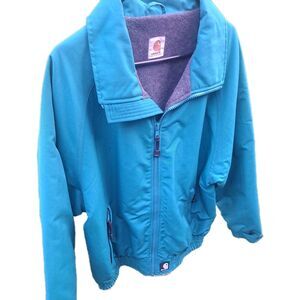 Carhartt VTG  CR556 Turquoise Wind Resistant Fleece Lined Jacket Union Men's L